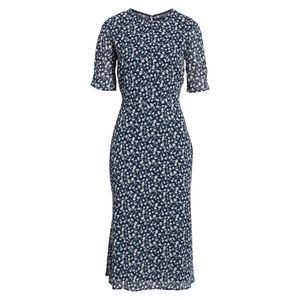 Reformation prima midi dress elyse floral blue